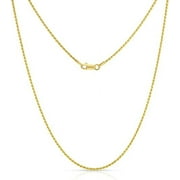 NYC Gold Plated Sterling Silver Rope Diamond-Cut Necklace Chains 1mm-5mm and 16 Inch to 24 Inch, Best Unisex Gift for Men \u0026 Women